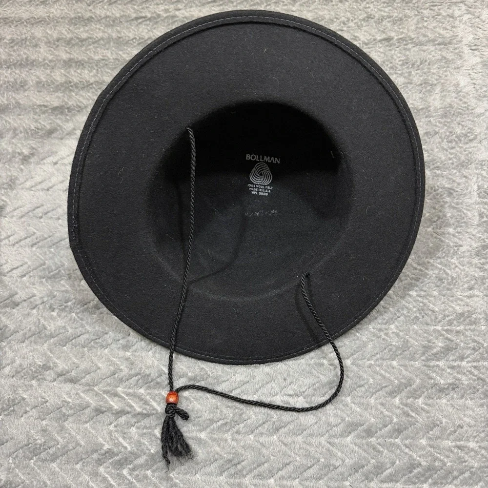 Vintage Bollman Hat Co Black Wool Felt Made In USA WPL 5923